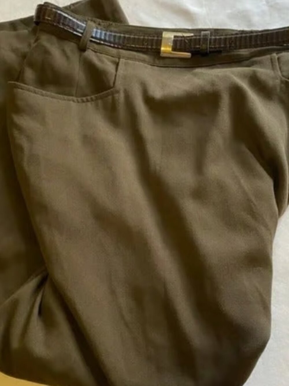Vintage Sag Harbor Khaki Green Maxi Skirt
